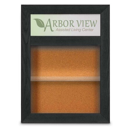 United Visual Products Outdoor Enclosed Combo Board, 48"x36", Bronze Frame/Grey & Dark Spruce UVCB4836ODBZ-GREY-DRKSPR